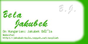 bela jakubek business card